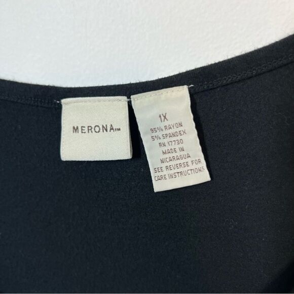 Merona Women's Size 1X Plus Size Black Rayon Tank Top Shirt - Picture 3 of 5